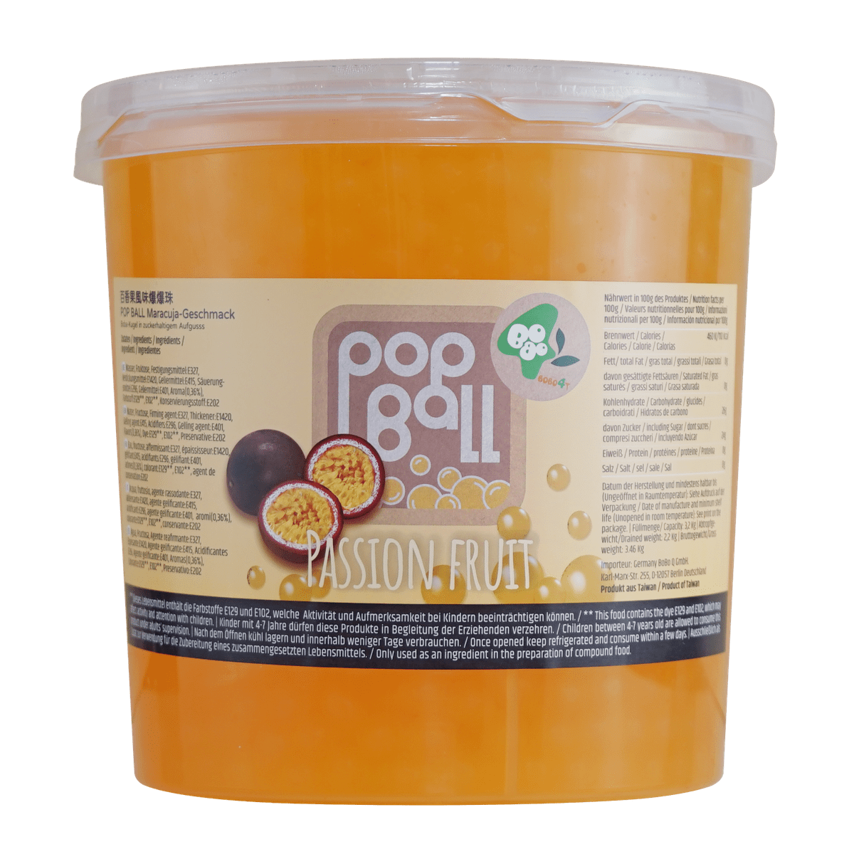 Boboq BSO02 Popping boba-Passion fruit 3.2kg